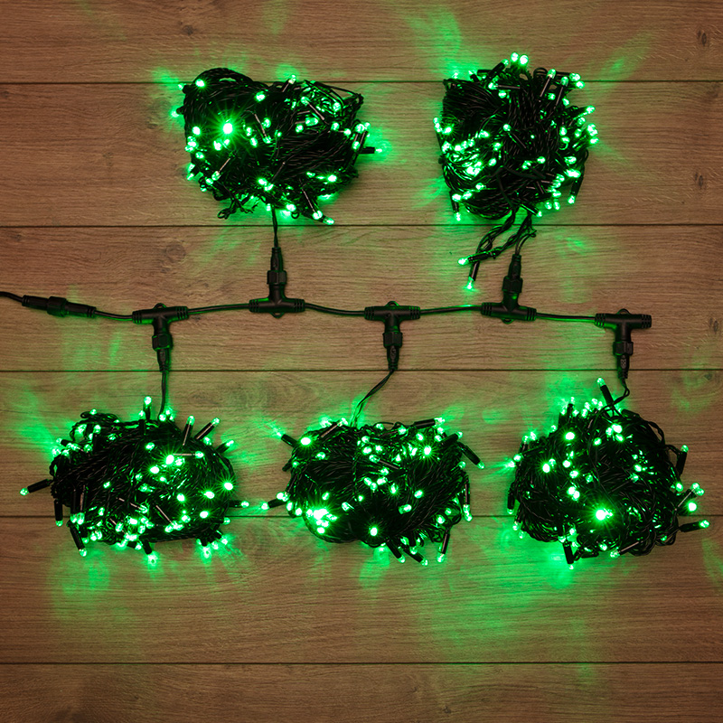 Гирлянда LED ClipLight 24V, 5 нитей по 20 метров, цвет диодов Зеленый, Flashing (Белый) 